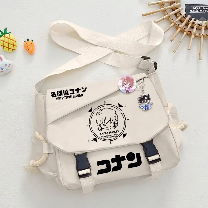 حقيبة كروس بنمط الرسوم المتحركة للمحقق كونان إيدوغاوا كونان كيد ذا فانتوم ثيف، حقيبة كتف أنيقة للطلاب ذات سعة كبيرة