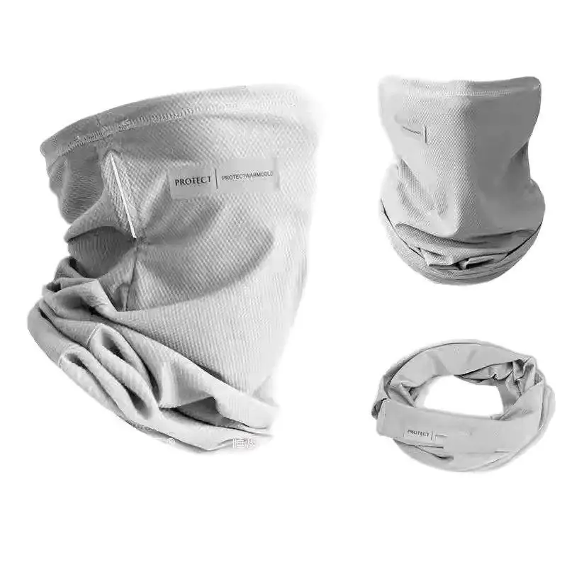 Face Cover Solid Color Neck Wrap UV Protection Ear Bandana Scarf Summer Ice Silk Sunscreen Mask For Men Women Outdoor Cycling