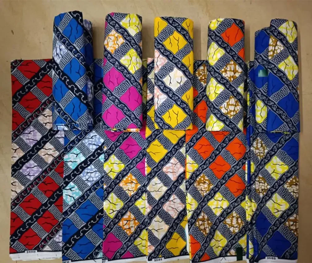 New design 6yards/lot african wax fabric,ghana kente design african printed wax fabric nigeria ankara kitenge pagnes