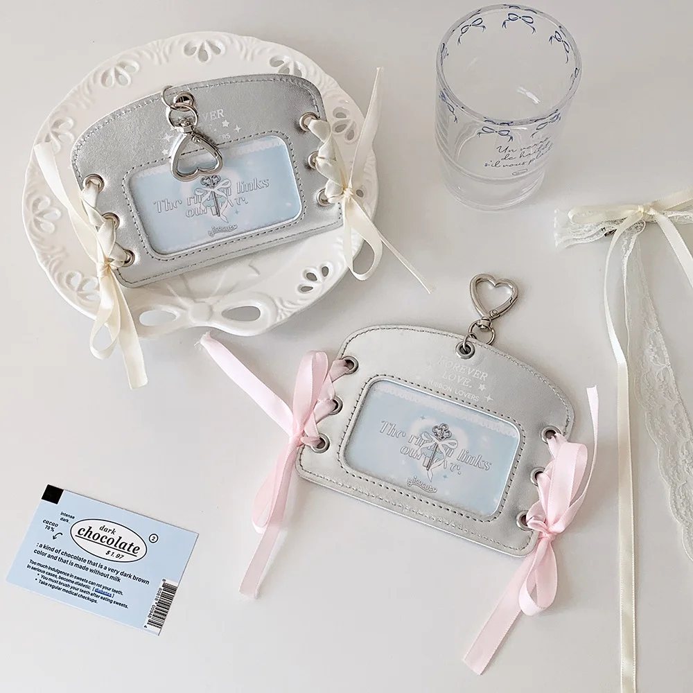 موضة جديدة الكورية طالب الفضة الباليه الشريط غطاء بطاقة الهوية بطاقة وجبة بطاقة حقيبة فتاة ستار مطاردة غطاء بطاقة قلادة #4