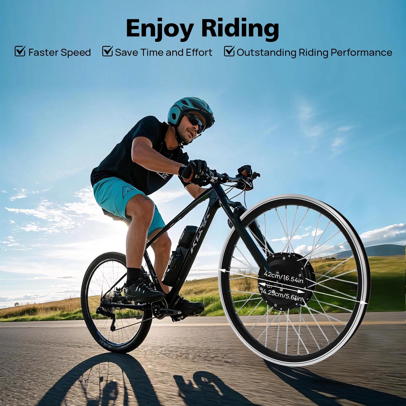 36V 250W Electric Bike Conversion Kit 20" Front Wheel Brushless Hub Motor with LED Display Controller for 20x1.75-2.125" Tire