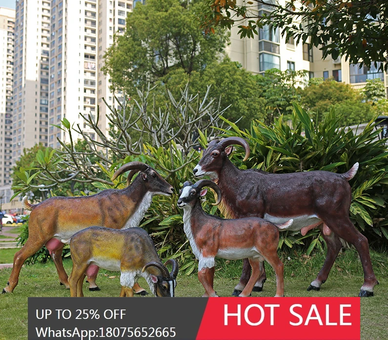 

MJY outdoor garden simulation blue sheep panyang lawn farm fiberglass landscape ornament