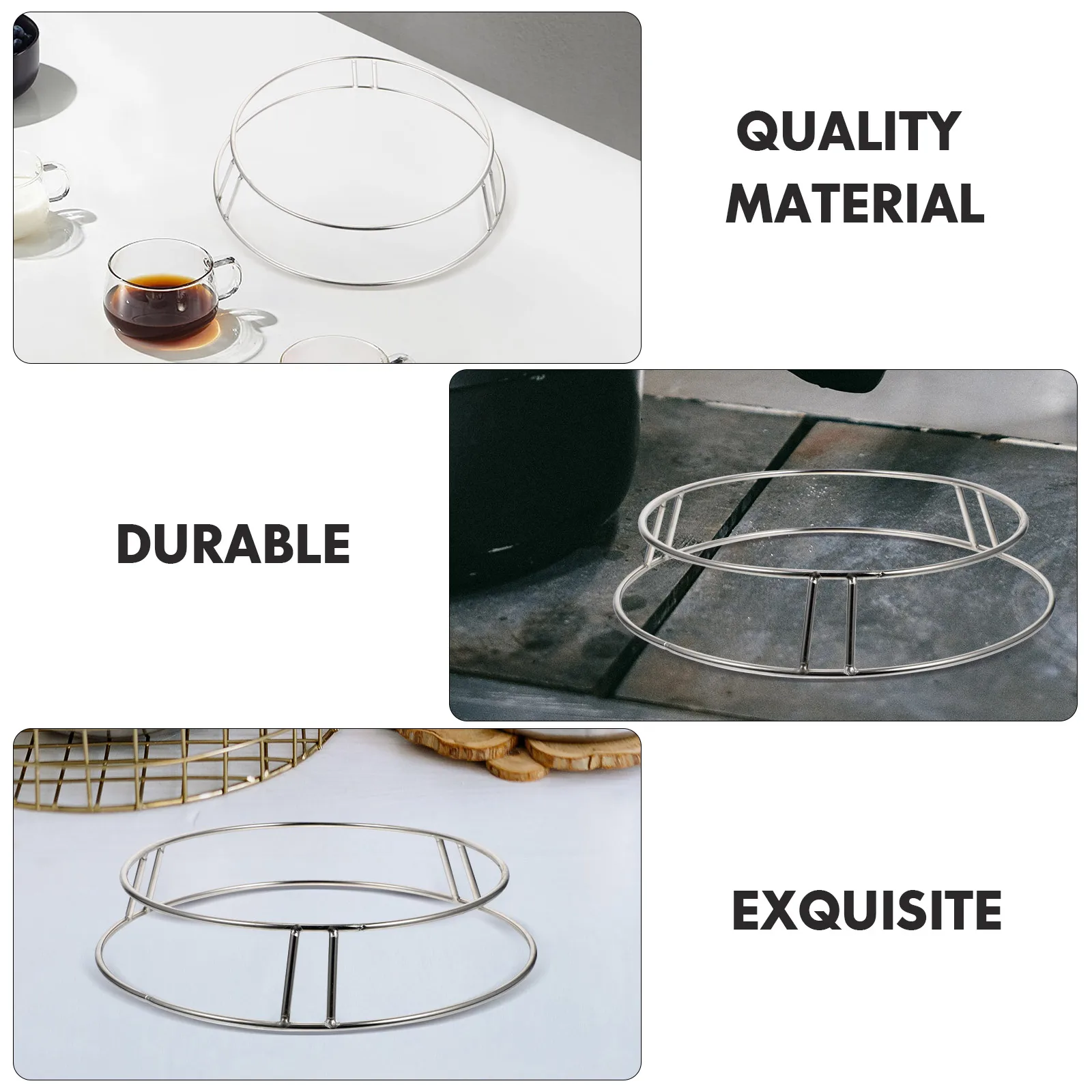 

1pc Stainless Tall Heat-Proof Pot Rack Stand Pot Holder Kitchen Storage Organizer