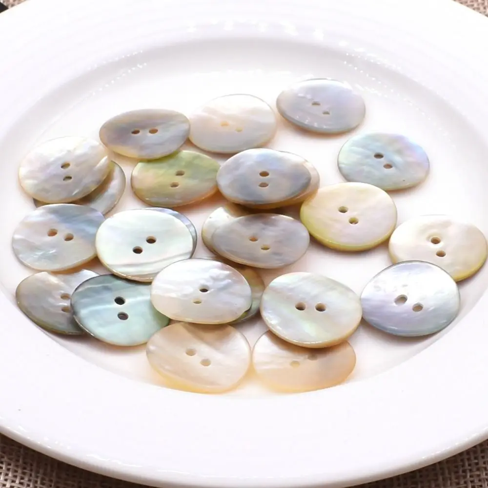 Natural Lustrous 2 Hole for Overcoat Cardigan Shell Button Sewing Accessories Apparel Decoration Mother of Pearl