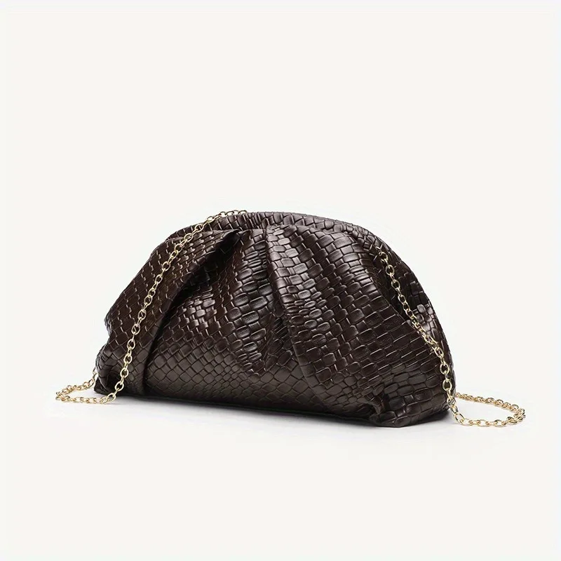 Creative Chain Woven Texture Leather Retro Women's Fashionable Single-shoulder Crossbody Bag view 4