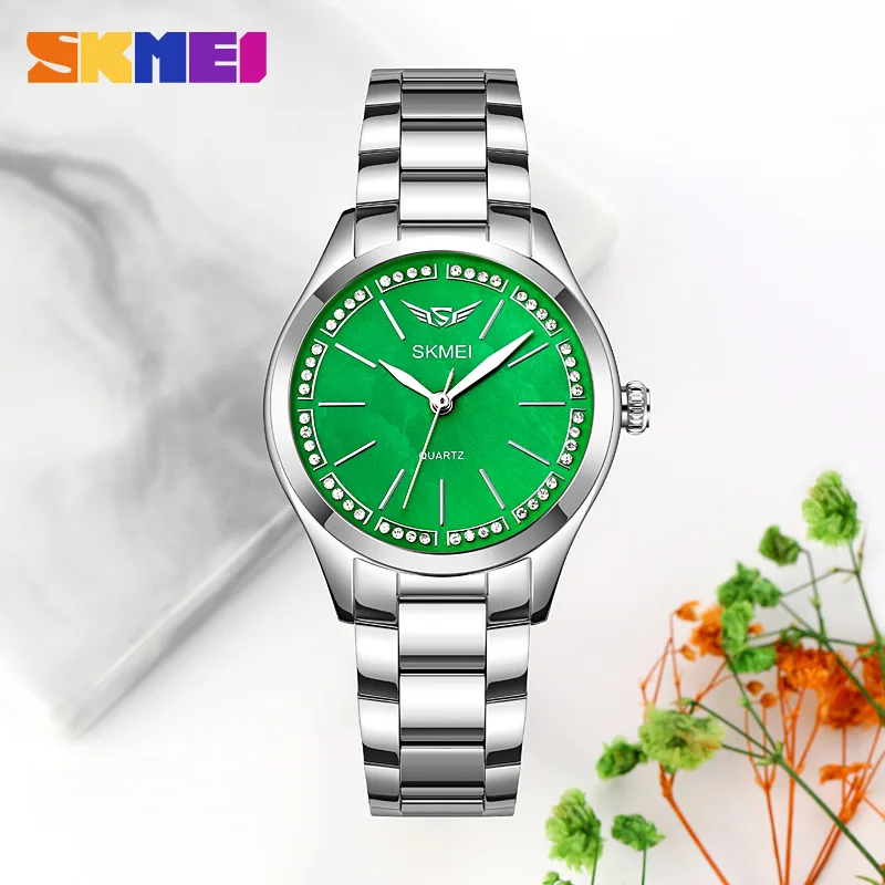 SKMEI Original Brand Quartz Watch Luxury Stainless Steel Strap Casual Fashion Women\'s Wristwatch Waterproof Ladies Watches