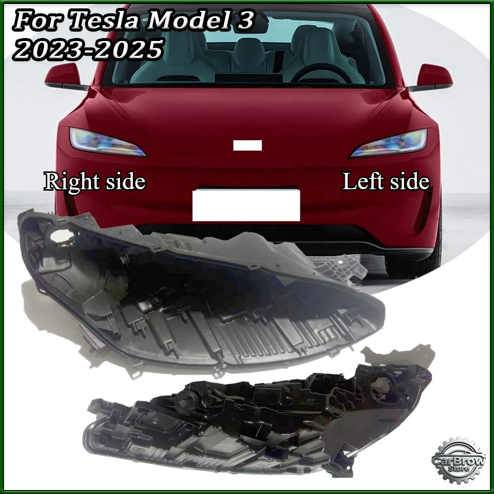 

Headlight Black Back Rear Shell For Tesla Model 3 2024 2025 2026 Headlight Base Replacement Headlamp House Headlamp Rear Cover