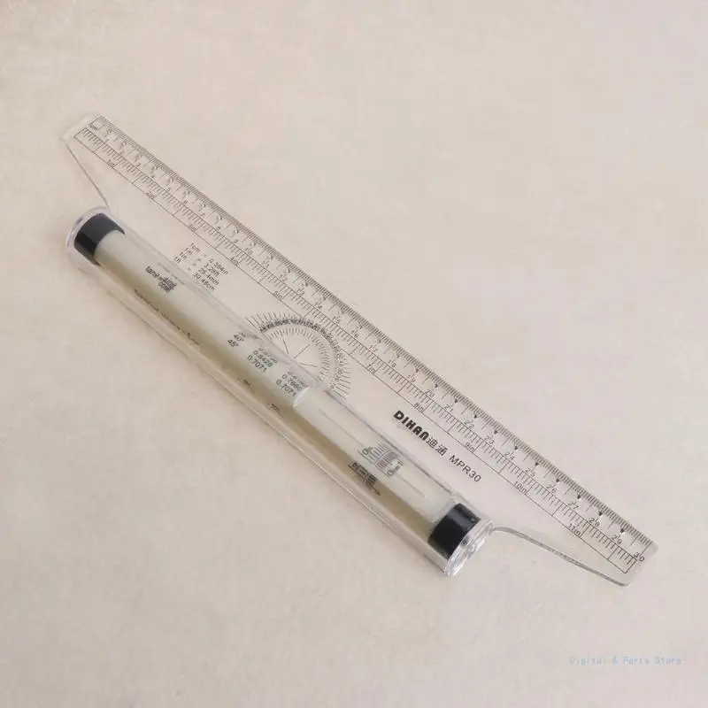 M17F Rolling Parallel Ruler Foot Inch Metric Rule Balancing Scale Multi-Purpose