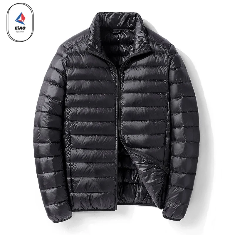 جديد الرجال خفيفة الوزن أسفل سترة قصيرة نمط بطة ريشة معطف الشتاء سترة منتفخة للرجل السفر في الهواء الطلق سترة مبطنة قصيرة