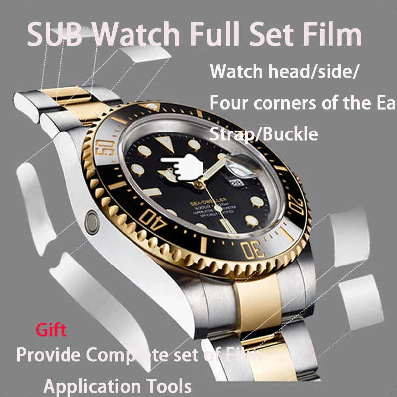 

Watch Film Back Cover Film Protective Film Suitable Gold Blue Water Ghost 126613 Watch Film Plate 41 Sub Outer