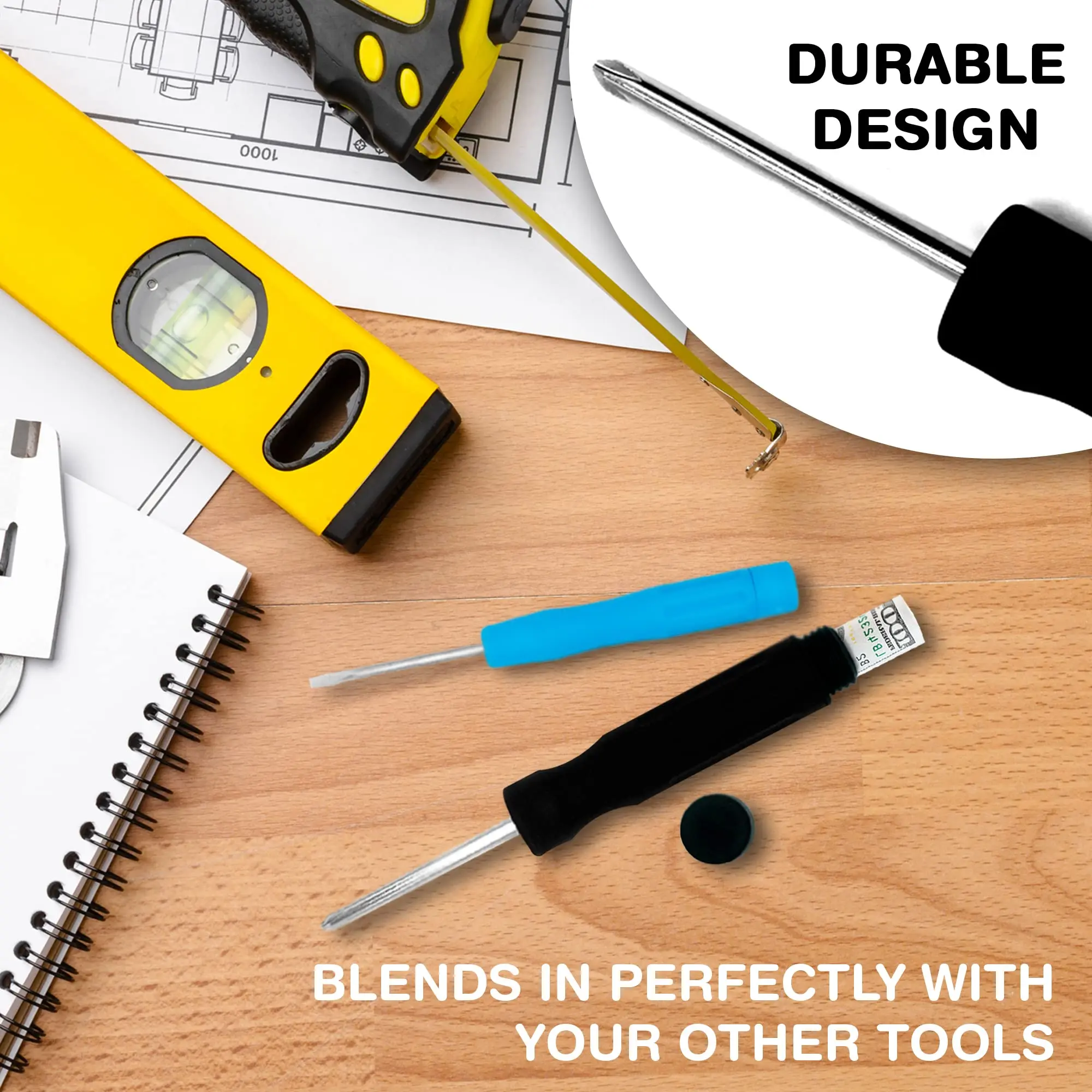 Screwdriver Diversion Safe 2 Pack Philips head Flat Head Screwdrivers Hidden Secret Compartment to Hide Money Small Items Small