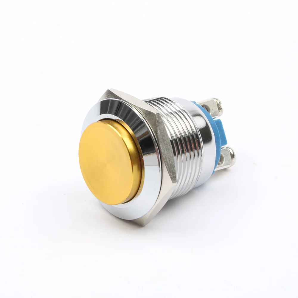 19mm push button switch high round Copper Momentary switches screw terminal 1NO colorful start button 19BYGT.F.L