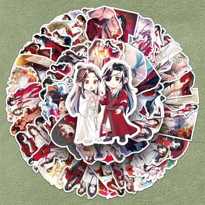 50/30/10PCS Heavenly Officials Bless Xie Lian Hua Cheng Popular Anime Two-dimensional Peripheral Phone Guka Skateboard Sticker