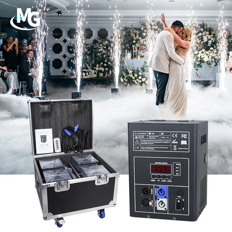 DMX Controlled Wedding Table Digital Screen EDM Cold Spark Fountain Machine For Wedding Party