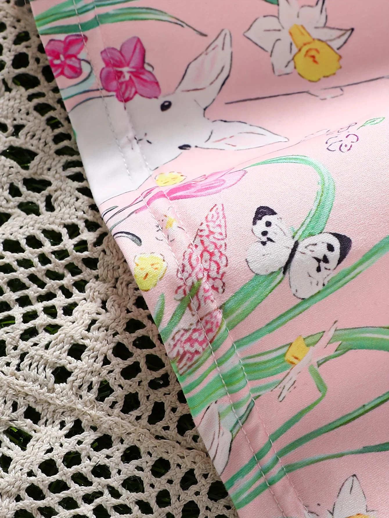 الفتيات الصيف عارضة أزياء متماسكة يطير كم كشكش فراشة الأرنب تحديد المواقع الطباعة الرقمية اللباس الأزهار الأرنب الشاطئ عطلة حزب هدية مع شريط من الساتان