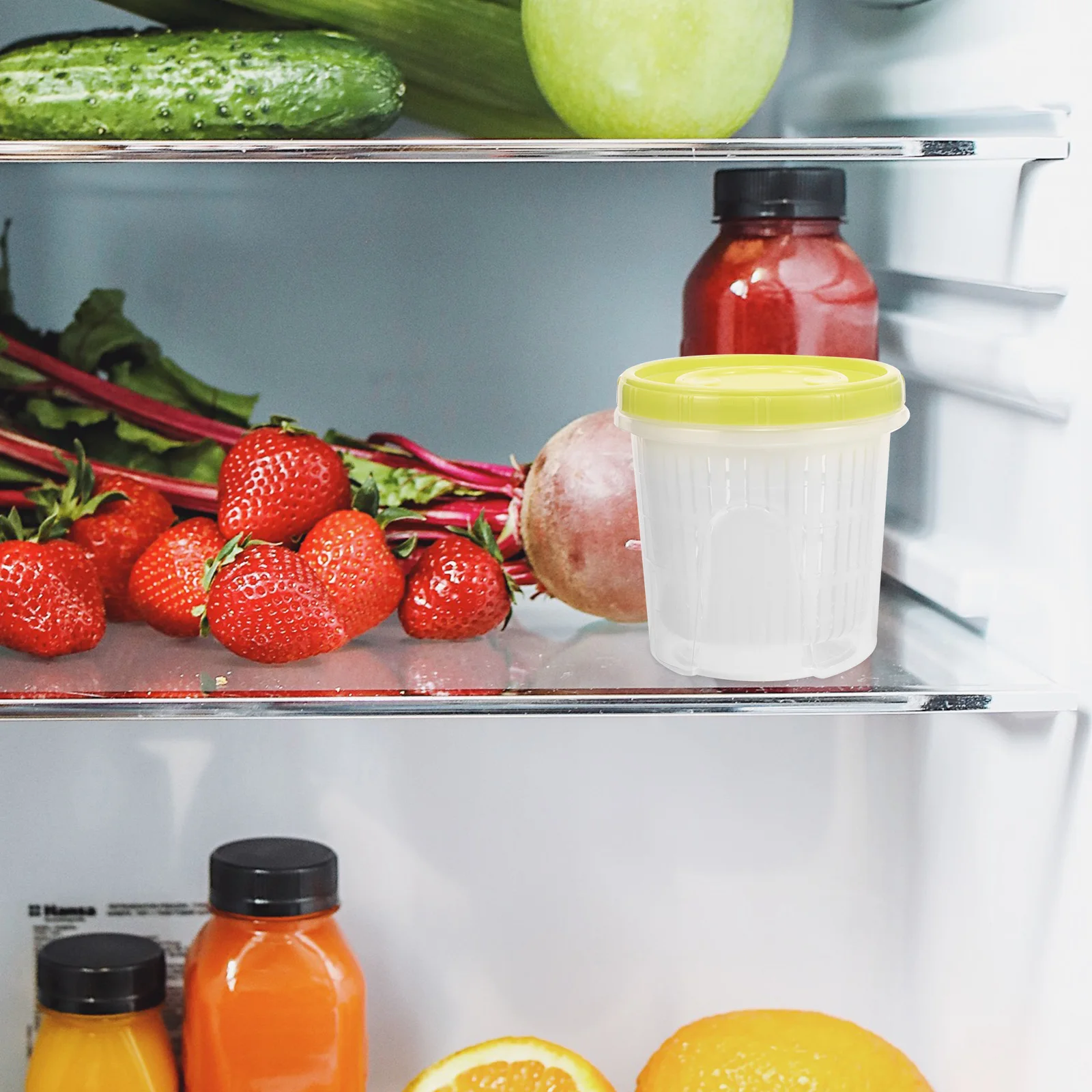 

2Pcs Sealed Pickle Jar with Strainer Insert Kitchen Gadget for Easy Access and Storage of Pickled Vegetables Bucket for Pickles