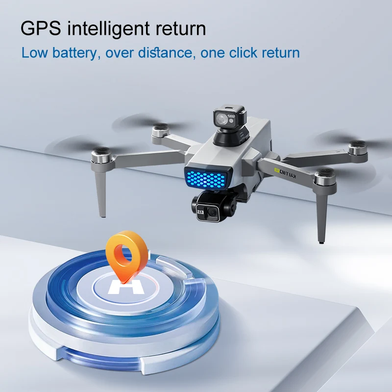 Dron KAI dwa GPS z kamerą 8K UHD dla dorosłych w trybie Indoor-Outdoor do unikania przeszkód 5 oporów na wiatr dla początkujących RC Toy