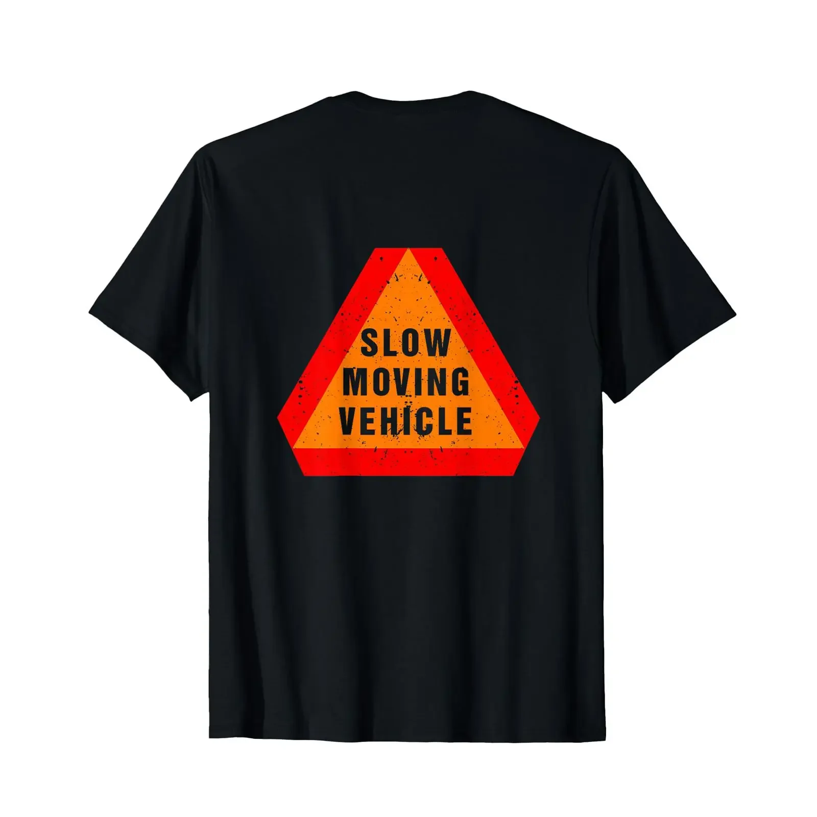 Slow Moving Vehicle On The Back Warning Triangle Sign T Shirt vintage Washed Versatile fashion Casual designer clothes