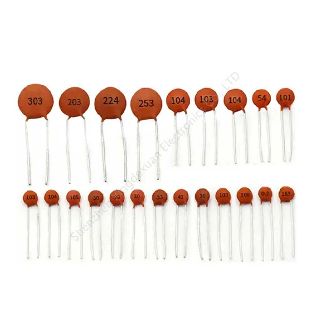 100 Uds condensador cerámico 50V 1pF ~ 100nF 0,1 uF 104 4,7PF 10PF 22PF 33PF 47PF 100PF 101 220PF 221 330PF 470PF 1NF 103 47NF 473