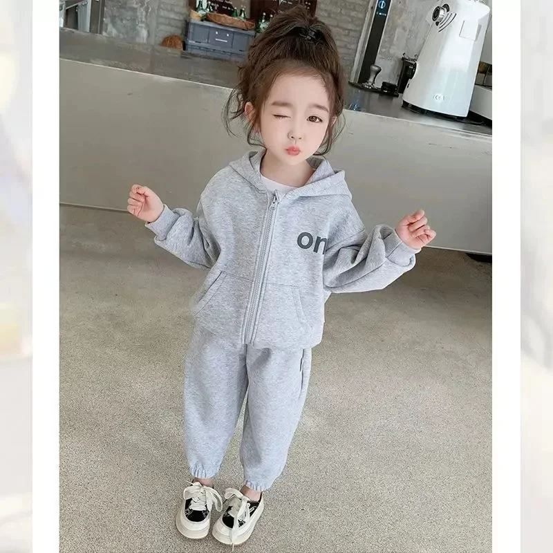 Kids Sets Girls Autumn Suit Kids Hooded Coat Sweatpants 2 Piece Spring Casual Sportswear Baby 2025 Fashion Clothes