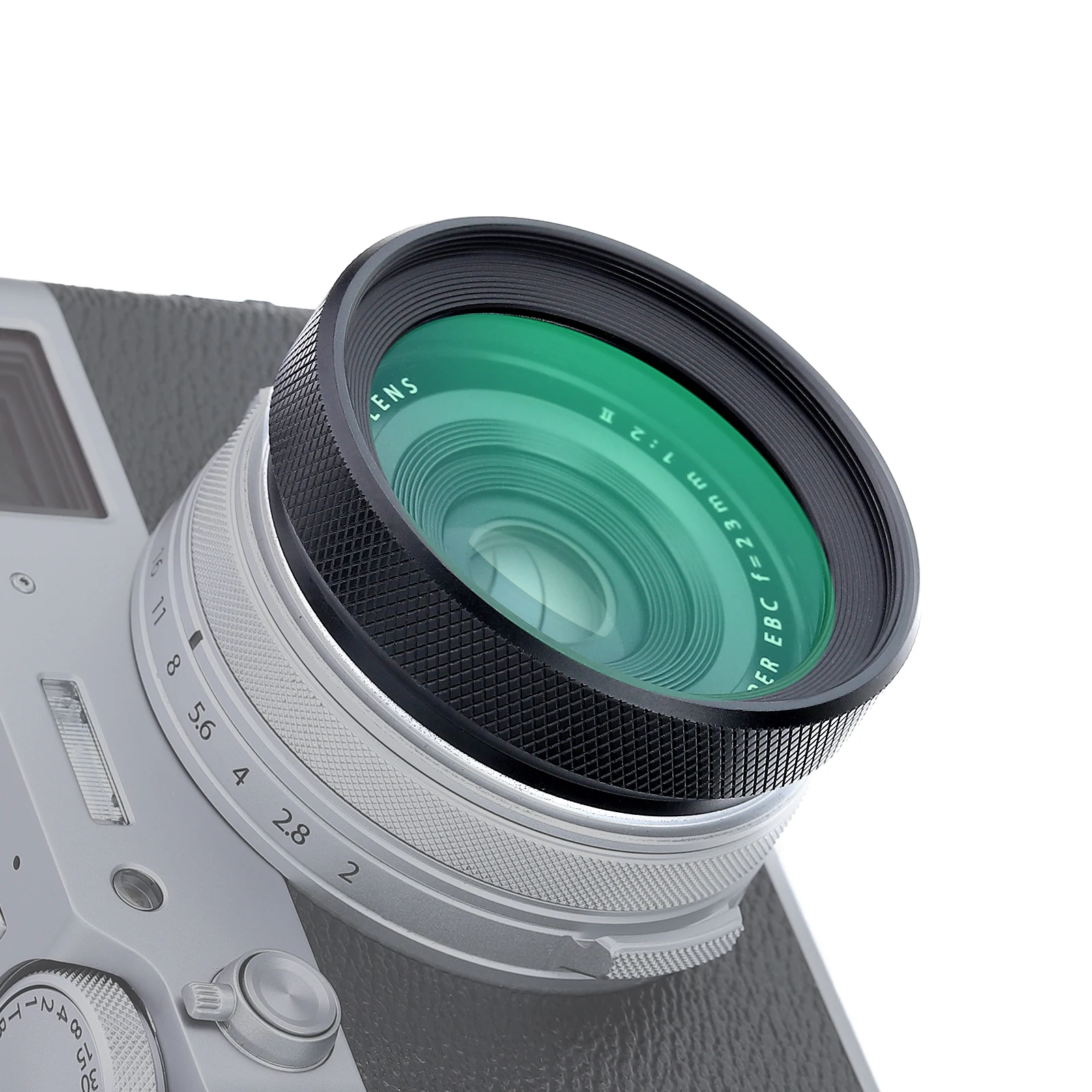 Haoge LUV-X54B Metal Lens Hood with MC UV Multicoated Ultraviolet Lens Filter for Fujifilm Fuji X100VI X100V Camera Black