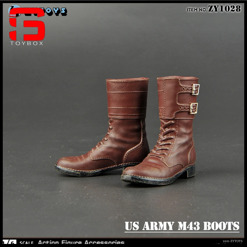 W magazynie ZYTOYS ZY1028 1/6 Skala US Army M43 Brązowe buty bojowe Męskie buty żołnierza Model Pasuje do 12-calowych lalek z figurkami akcji
