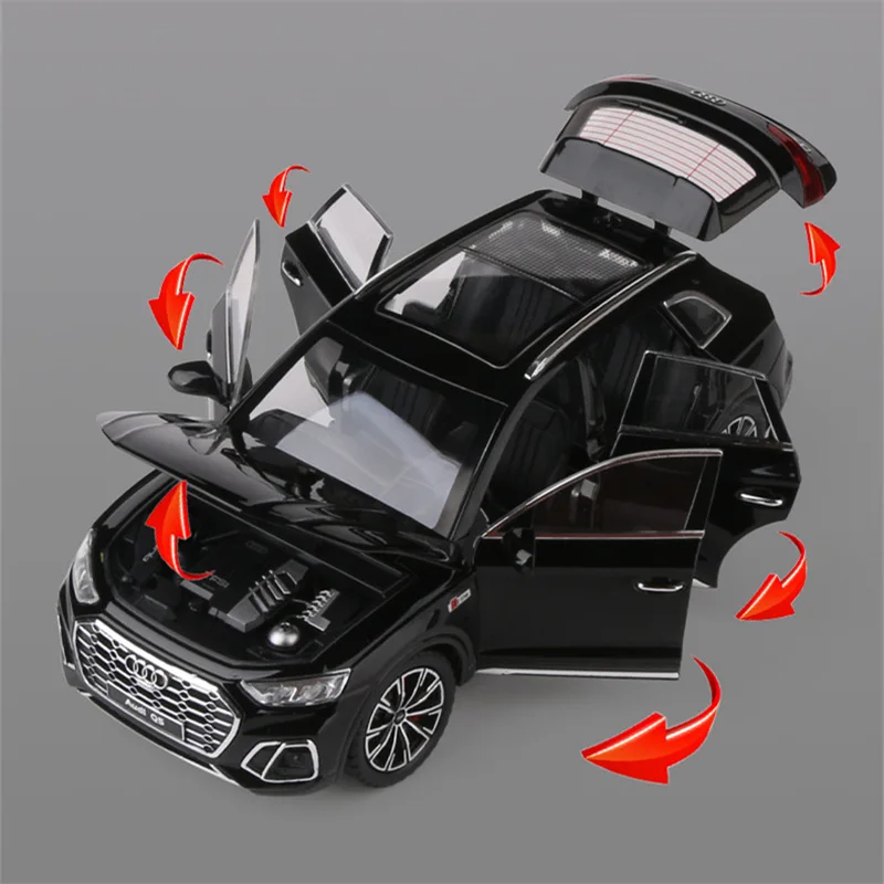 1:24 AUDI Q5 SUV Alloy Car Model Diecast & Toy Vehicle Metal Car Model High Simulation Collection Sound and Light Childrens Gift