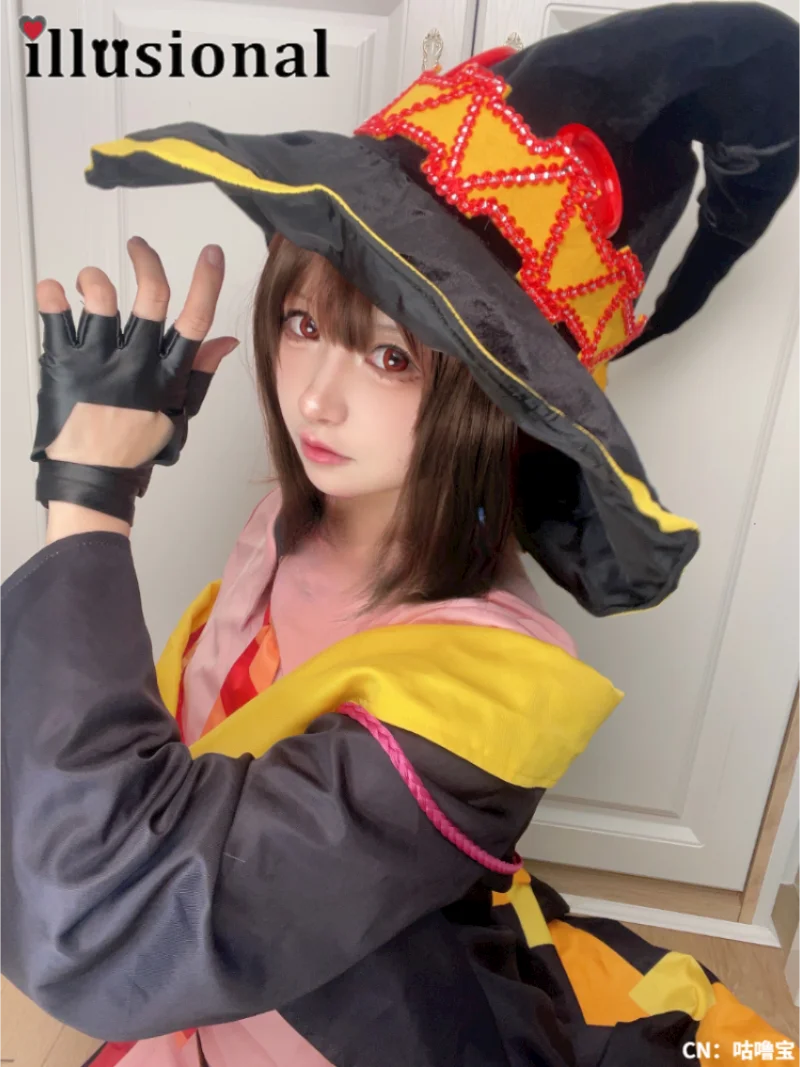 

illusional KONO SUBARASHII SEKAI NI SYUKUFUKU wO!LEGEND OFC RIMSON Megumin Cosplay Costume School of Witchcraft Uniform Witch