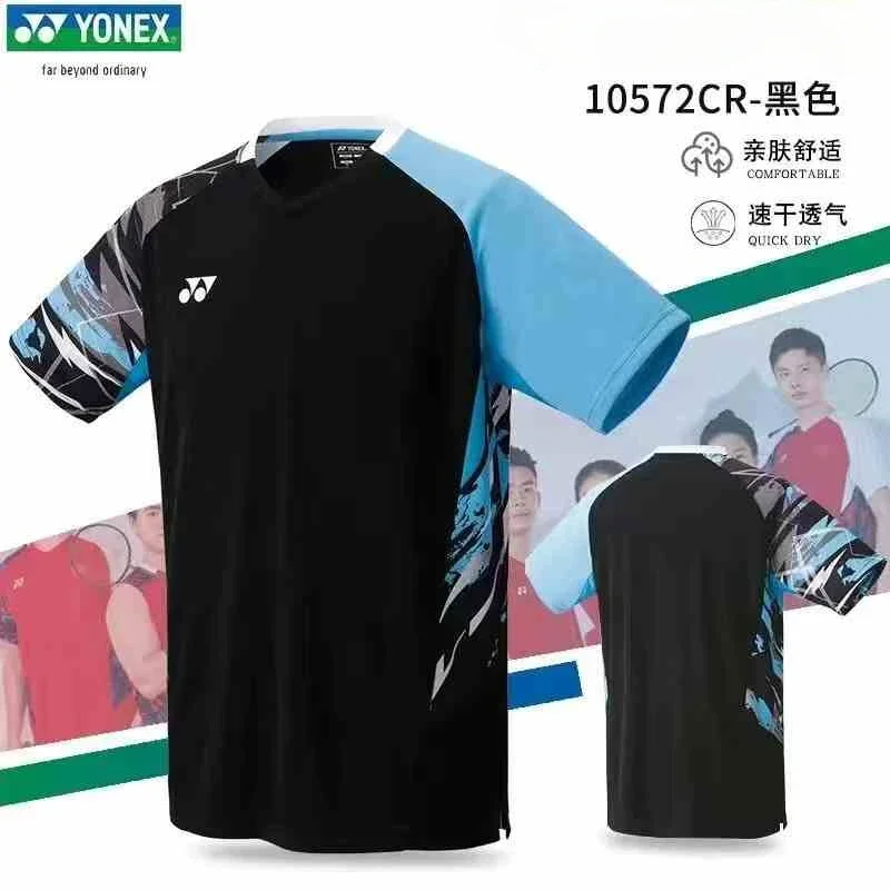 

YONEX New Men's and Women's Badminton Wear Tops Short Sleeve Quick Dry Sweat-absorbent Breathable Training Suit T-shirts