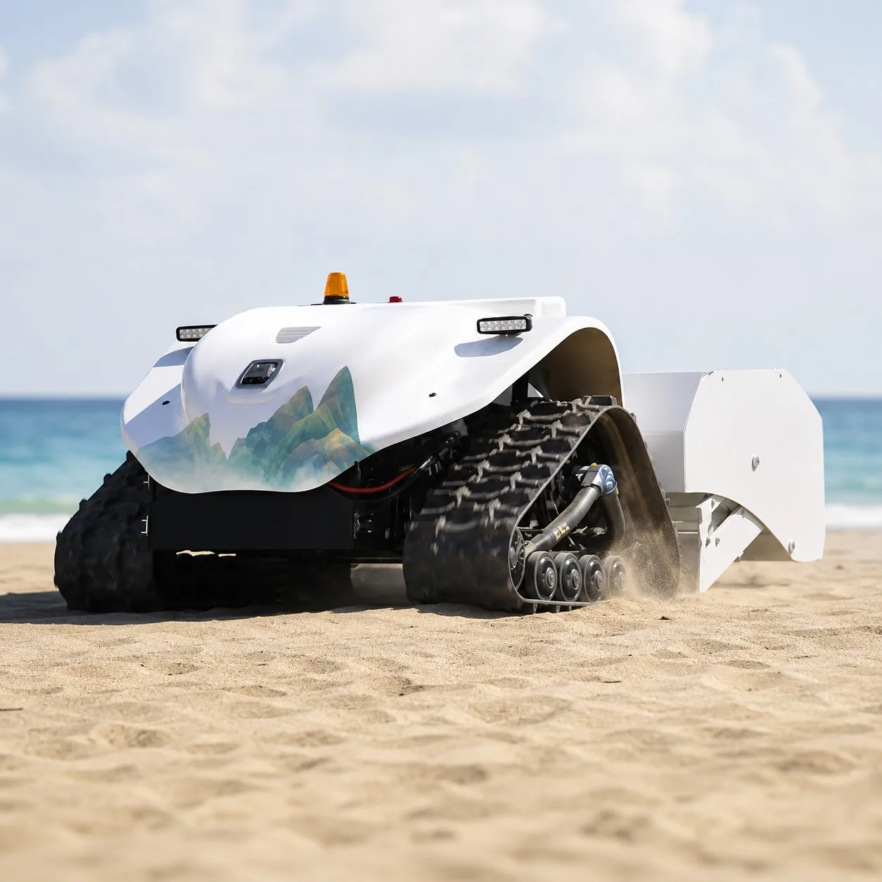 Máquina de Limpieza de Playas con Control Remoto, Limpiador de Arena con Batería para la Recolección de Residuos de Playa