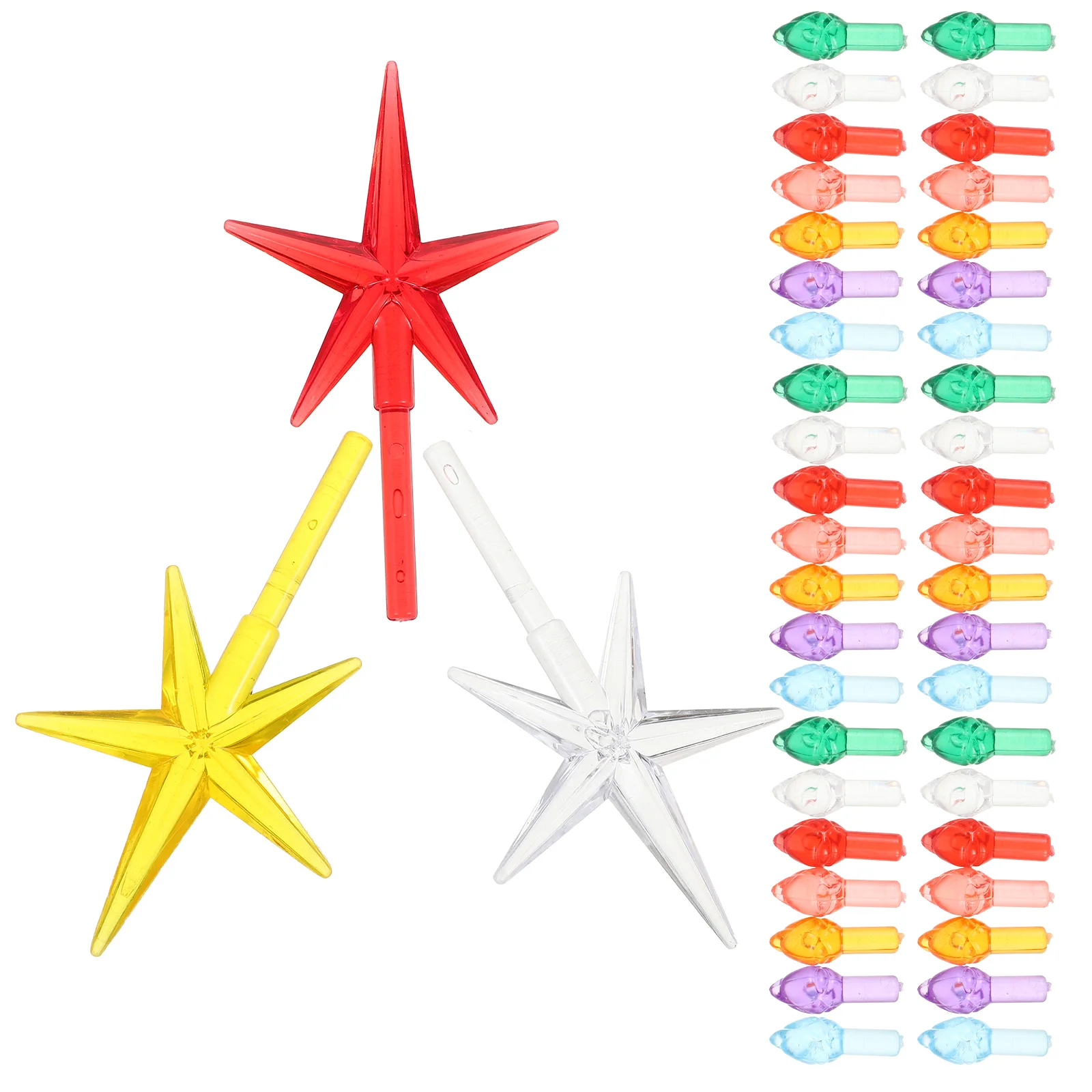 103 Pcs Christmas Tree Lighting Replacement Parts Ceramics Plastic Decorations Pegs Star Shape Bulbs