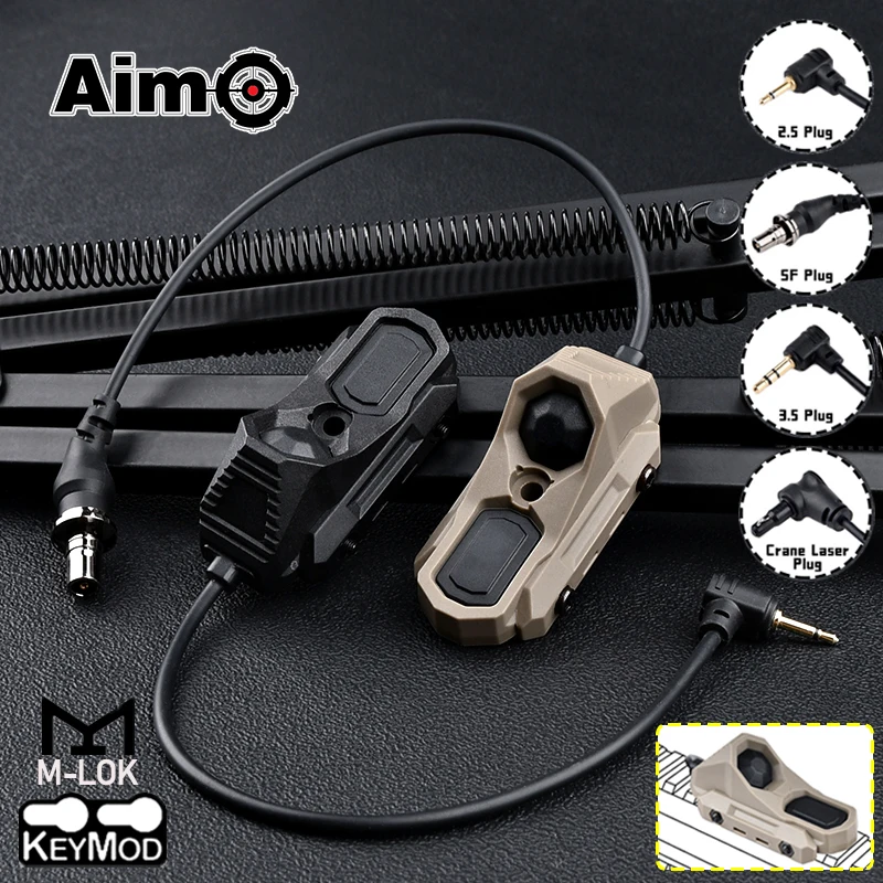 Airsoft  Axon Pressure Switch Dual Function Remote Button Crane/SF/2.5 Plug For DBAL PEQ15 Laser M300 M600 Flashlight Switch