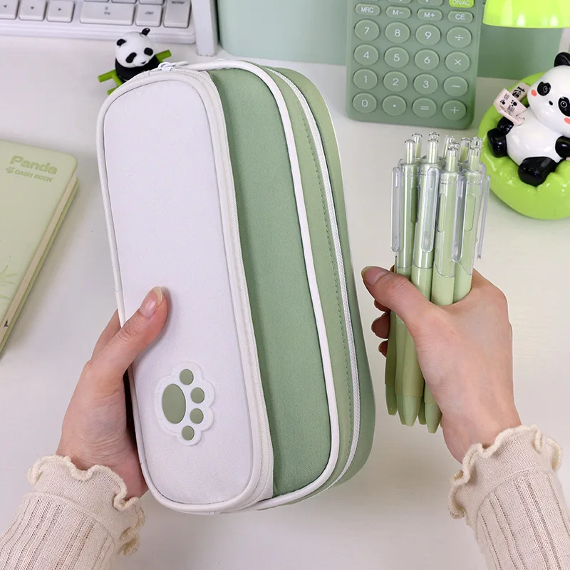학생용 휴대용 필통 - 대용량 수납공간과 펜 슬롯이 있는 튼튼한 옥스포드 원단 문구 정리함