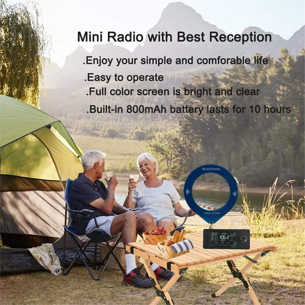 Mini Radio 0.5-108mhz Portable Radio LSB USB AM FM Pocket 1.9inch IPS Screen All Band Radio Receiver HF SW MW VHF Radio