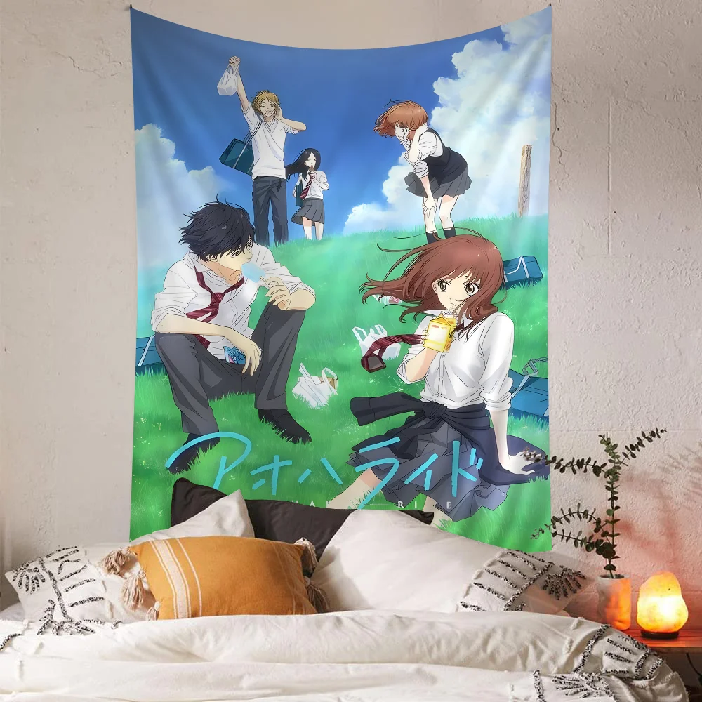 Ao Haru Ride Anime Classic Movie Printed Large Wall Tapestry Hanging Tarot Hippie Wall Rugs Dorm Cheap Hippie Wall Hanging