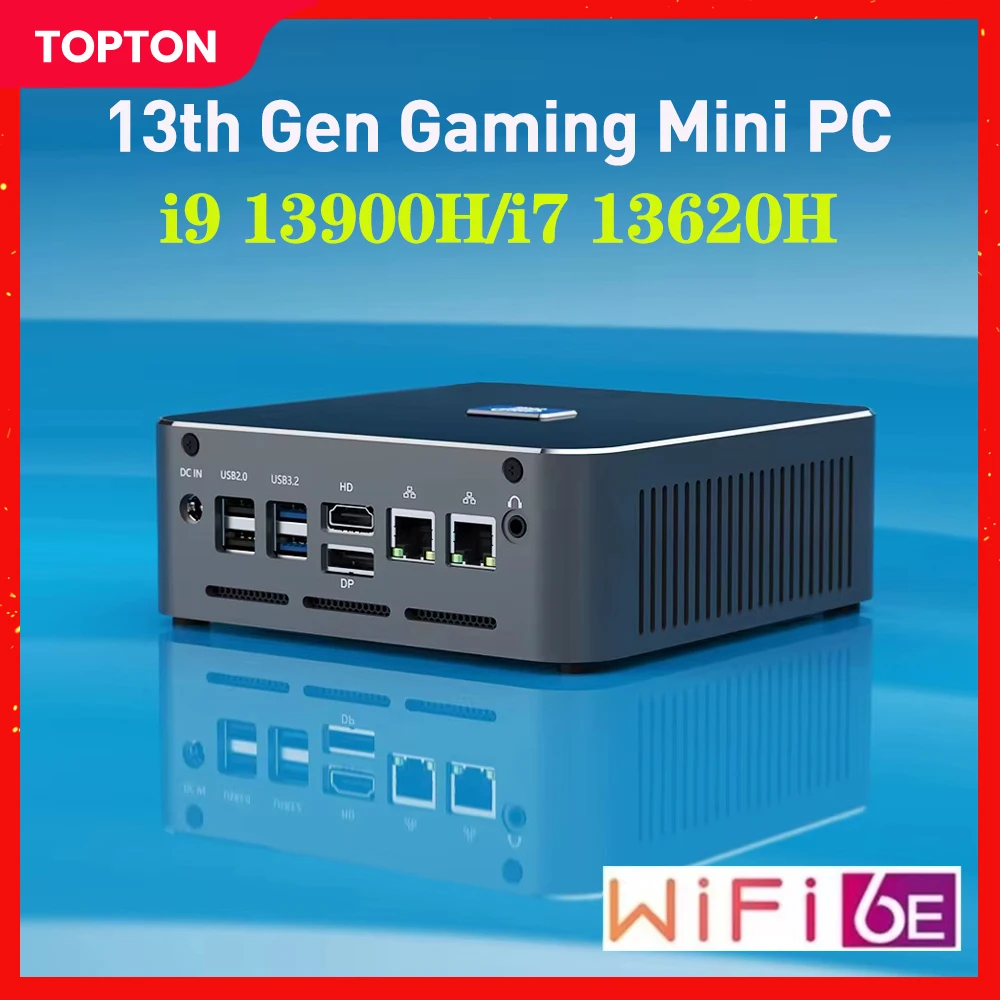 

Topton 13th Gen Mini PC Gamer Intel i9 13900H i7 13620H Gaming PC Windows 11 2*DDR5 2*NVMe 2*2.5G LAN 8K NUC Mini Computer WiFi6