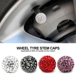 4Pcs/Lot Bling Rhinestone Universal Car Tire Valve Caps Crystal Diamond Shining Dustproof Valve Stem Caps Car Accessories