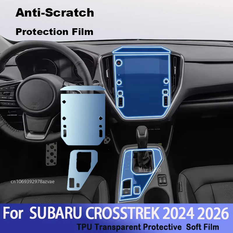

For SUBARU CROSSTREK 2024 2026 Car Interior Center Console Transparent TPU Protective Film GearboxAnti scratch Repair Sticker