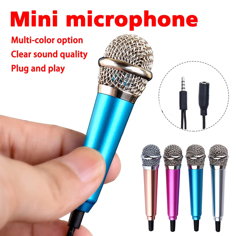 Portable 3.5mm Stereo Studio Mic Mikrof KTV Karaoke Mini Microphone For Smart Phone Laptop PC Desktop Handheld Audio Microfon