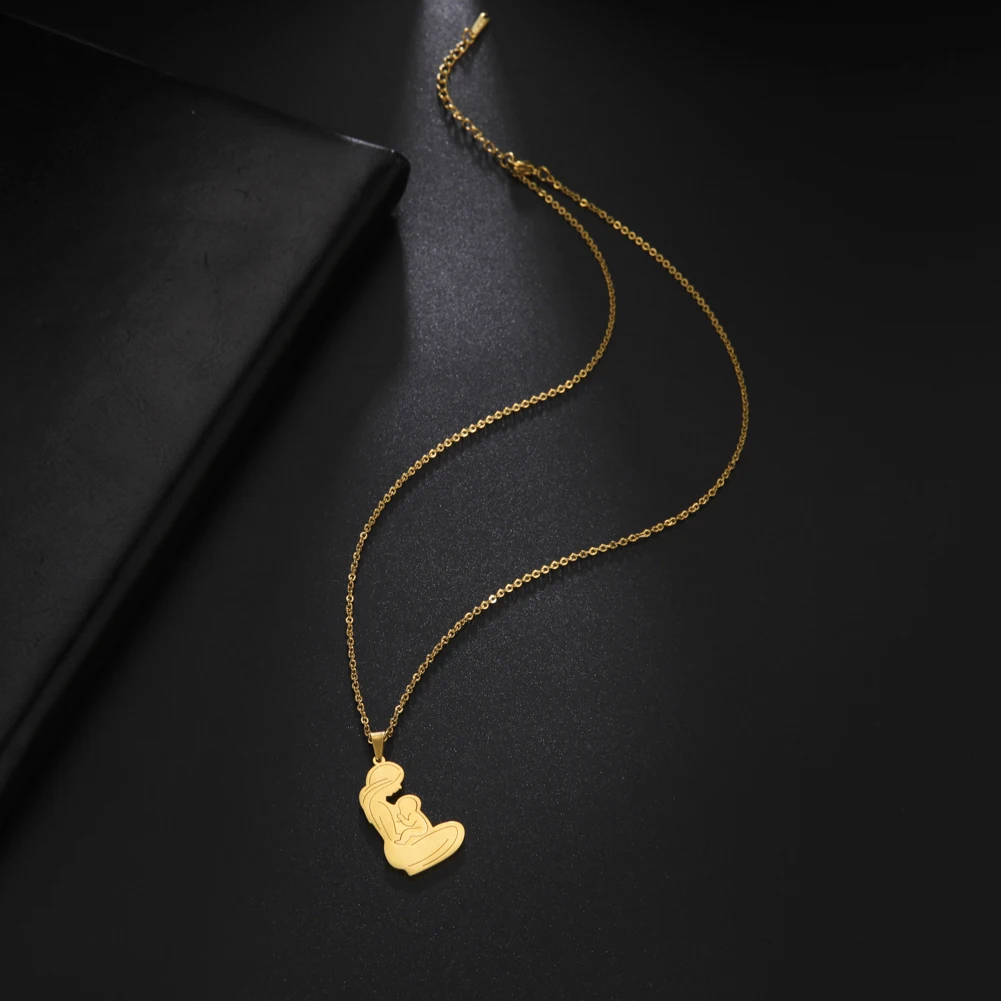 قلادة قلادة للأم الحامل من hi-b عقد قلادة من الفولاذ المقاوم للصدأ للسيدات الحوامل للأم مجوهرات هدايا عيد الأم
