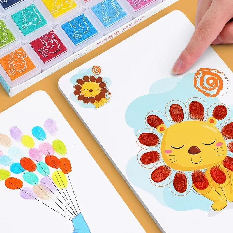 16/32 Uds DIY pintura con los dedos juguetes de dibujo para chico creativo para colorear Graffiti garabatos Montessori juguete educativo regalo de guardería