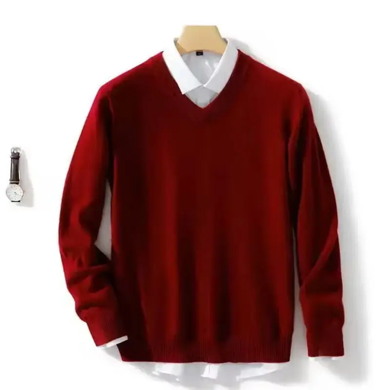 wine red v-neck