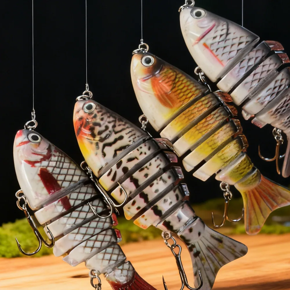 1 Stück Mehrteiliger Kunststoff-Hardbait 10cm 15g 7-Segment Bio-Mimetischer Köder Weitwurf-Wobbler Tragbares Angelzubehör