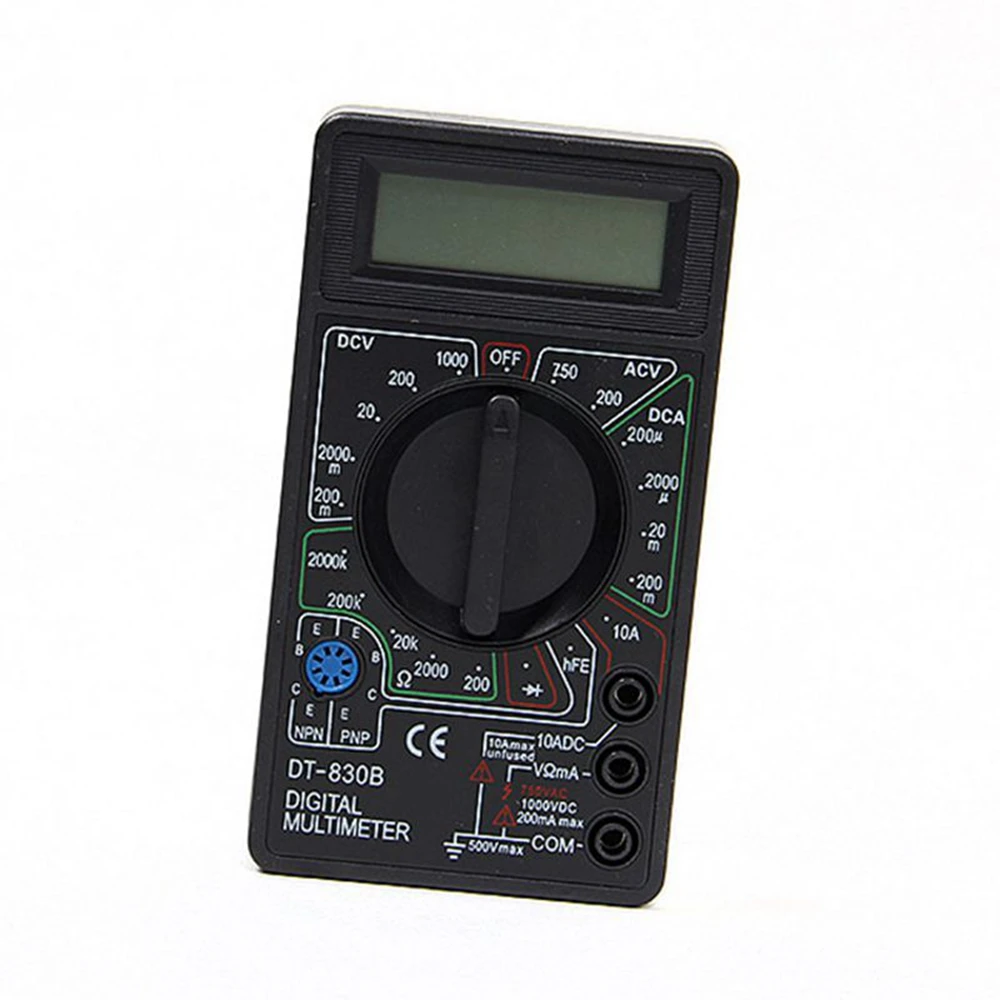 Digital Multimeter DC AC Voltmeter Ammeter Ohm Diode Tester Meter Check and HFE Overload Protection DT830B