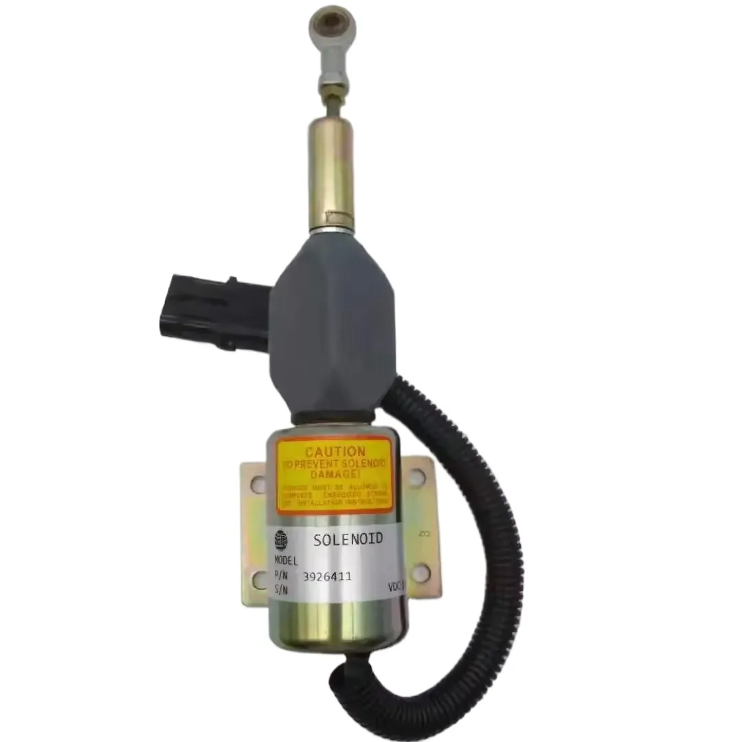 SA-4257-12-Válvula Solenoide de apagado de parada, 3926411, 12V, compatible con motor diésel de 6CT de excavadora