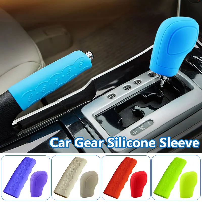 

1/2pcs Car Silicone Gear Shift Knob Cover Auto Comfortable Antislip Grip Shifter Knob Protector Case Univeral Car Accessories