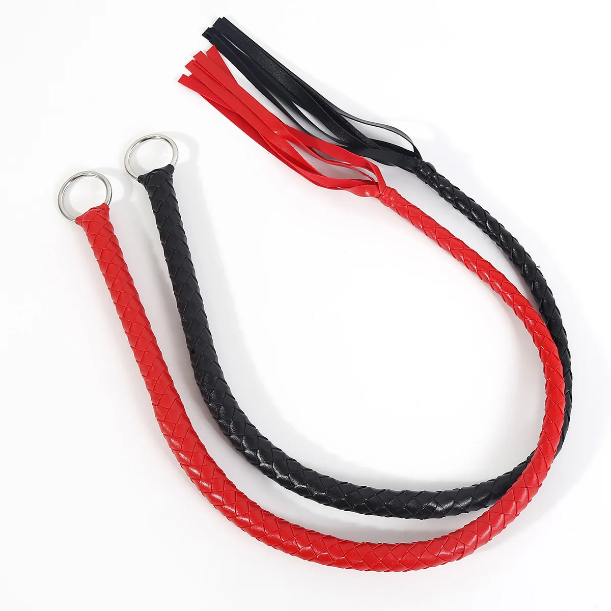 108CM PU Leather Horse Whip,Flogger Horse Riding Whip Training Crop with Iron Hoop