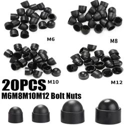 20Pcs Bolt Nut Dome Protection Caps Covers Exposed Hexagon Plastic Nut Screws Cover Bolts Protector Accessories M4/5/6/8/10/12