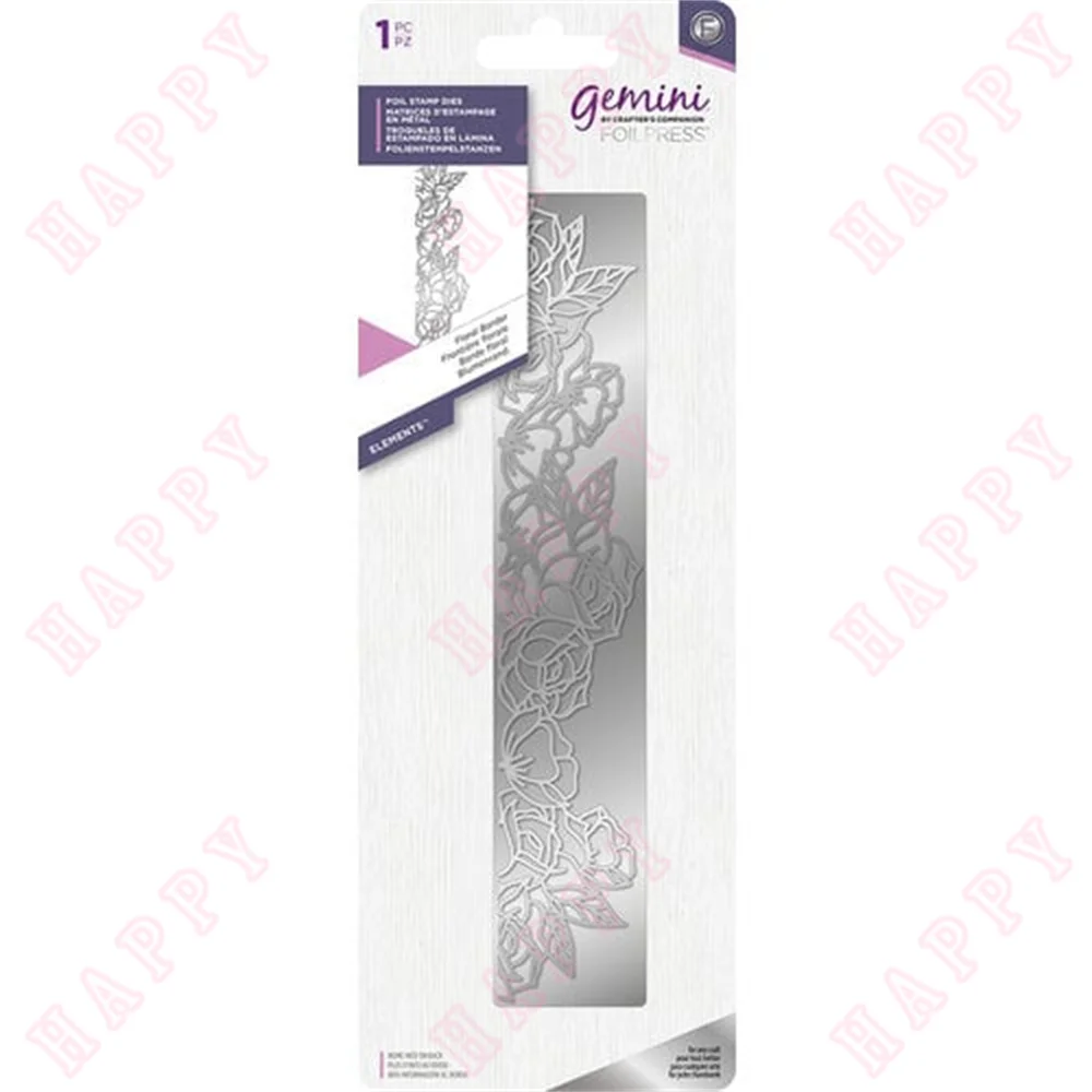 

Metal Cutting Hot Foil Floral Border Decoration For 2022 DIY Scrapbook Diary Album Paper Template Greet Card Embossing Handcraft