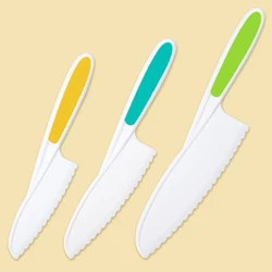 1/3Pcs Plastic Fruit Knife Sawtooth Safe Kitchen Knife Kids Chef For Bread Lettuce Cooking Knives Children Tools Knives